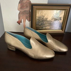 Thierry Rabotin Loafers in Gold, Size 41 NWOT Size 10.5 US